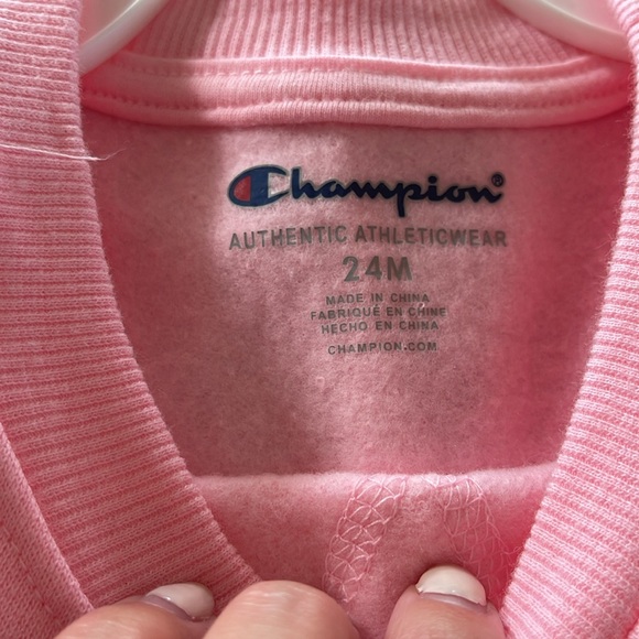 NWT Champion Girls Two Piece Set Fleece Crewneck Leggings Logo 24 months Fall - Picture 6 of 7